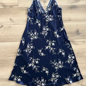 Floral Navy Blue Sleeveless Dress